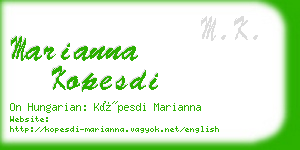 marianna kopesdi business card